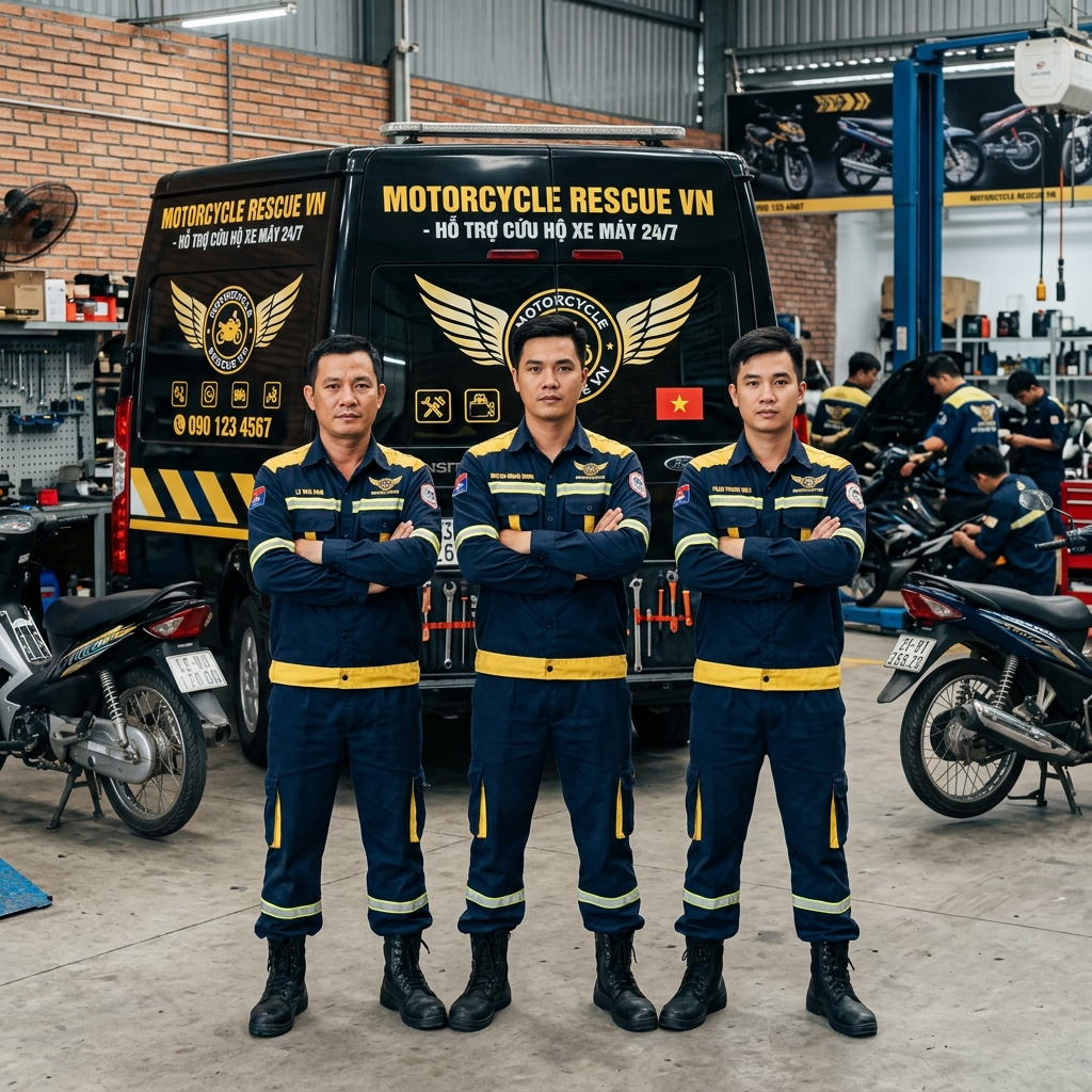 Đội ngũ cứu hộ xe máy Sài Gòn chuyên nghiệp